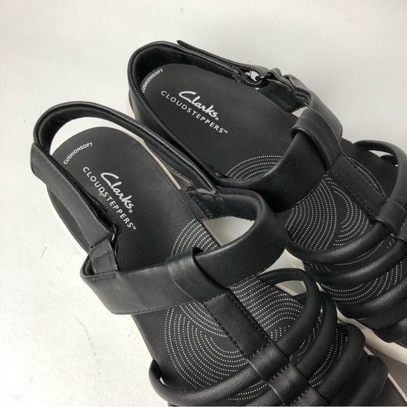 Cloudsteppers by Clarks Drift Ease Black Sandals Size 10 - Picture 2 of 5